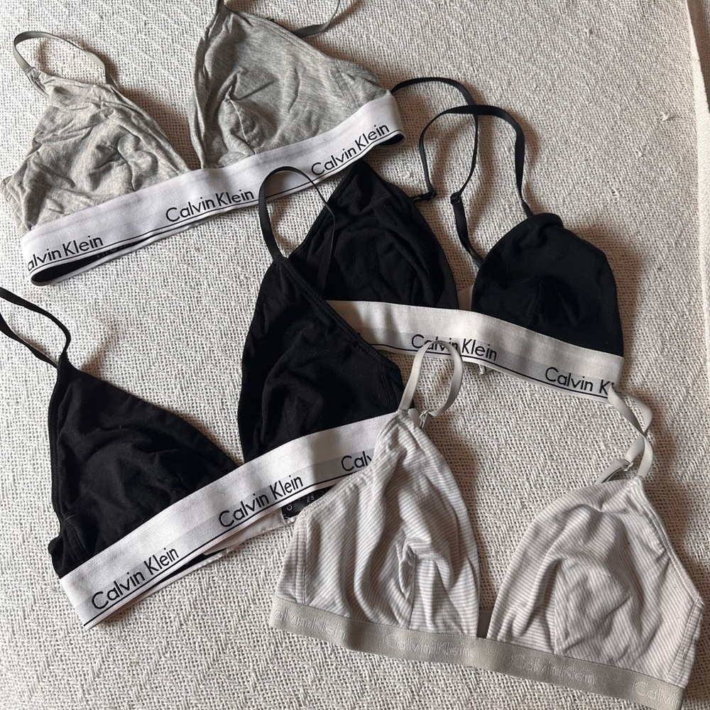 Calvin Klein Gray and Black Bralettes